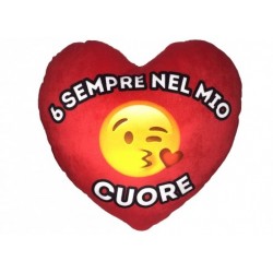 Cuscino peluche Cuore EMOTICON 6 sempre nel mio cuore