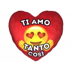 Cuscino peluche Cuore EMOTICON TI AMO TANTO COSI'