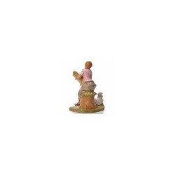 Statuina pastorella con pecora (378) Tipo Legno cm19 Fontanini - Made in Italy