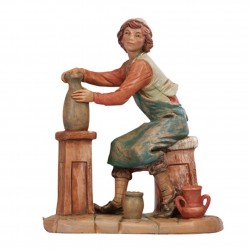 Statuine Presepe: Pastore seduto che decora un vaso ceramista (364) 19 cm Fontanini