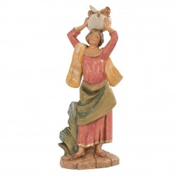 Statuine Presepe: Donna con fagiano in testa (380) 19 cm Fontanini