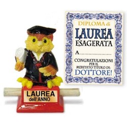 Gufetto Laurea minitura in resina