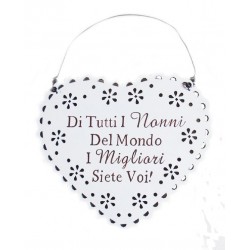 PLACCA CUORE LEGNO "I MIGLIORI NONNI DEL MONDO"