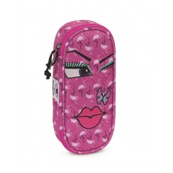 Portapenne INVICTA - LIP PENCIL BAG FACE - Fuxia bacio occhiolino Yap Fantasy Invicta