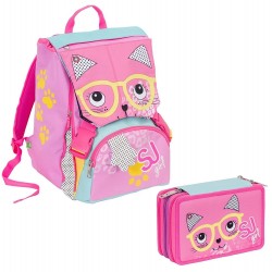 Zaino scuola sdoppiabile - GIRL - Animali da SJ - FLIP SYSTEM - 28 LT flip system