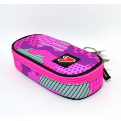 ASTUCCIO SEVEN ROUND PLUS COLOR CAMOUFLAG SCUOLA ORGANIZZATO ROSA FUXIA