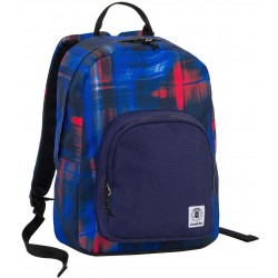 ZAINO INVICTA - OLLIE PACK - Shade Wave Blue Rosso - tasca porta pc padded - scuola e tempo libero americano 25 LT