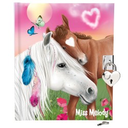 Diario segreto MISS MELODY con lucchetto e stickers soggetto cavalli
