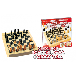 GIOCO SCACCHI, DAMA E TRIA